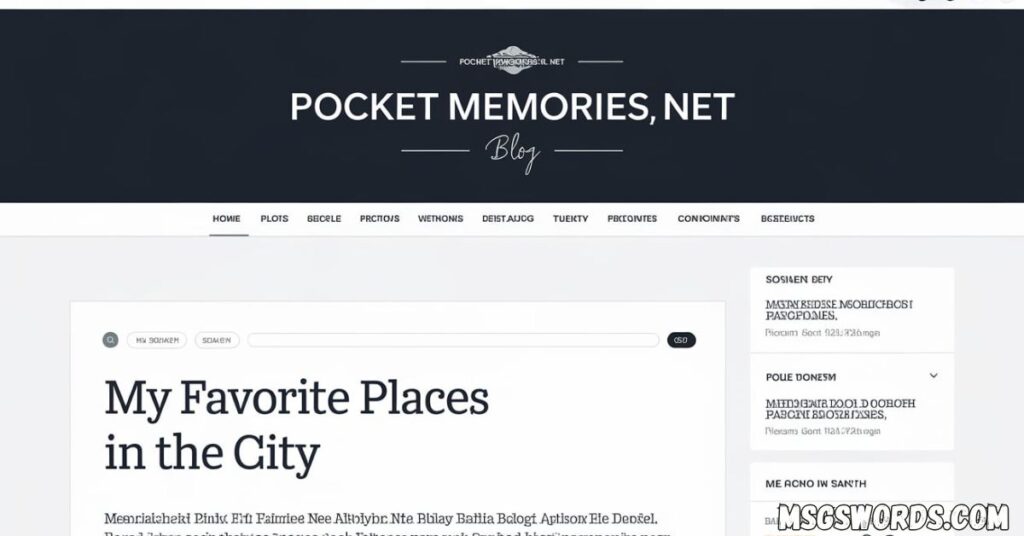 the Blog PocketMemoriesNet Site