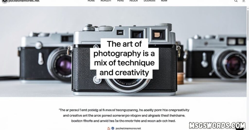 the Blog PocketMemoriesNet Site